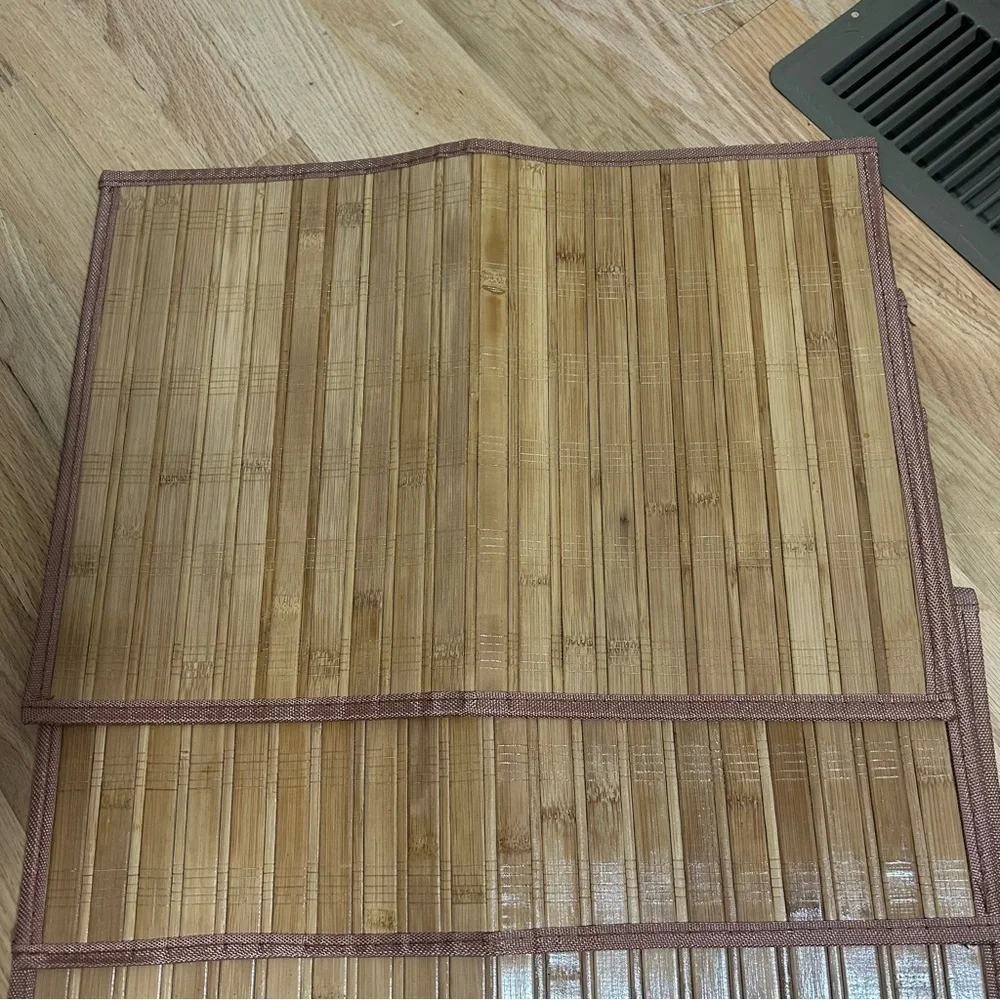 Bamboo Placemats Set of 4 Tan Brown Home Kitchen Dining